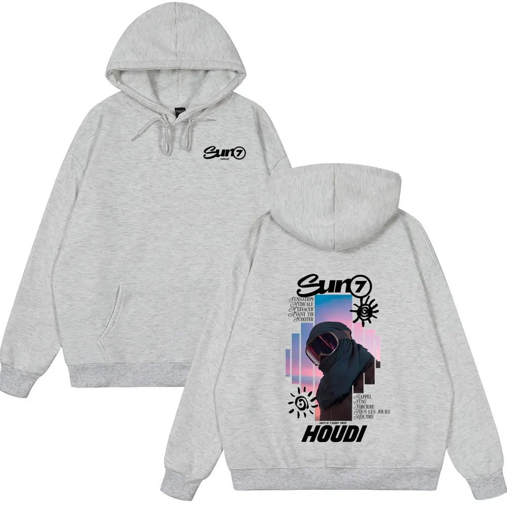 Rapper HOUDI SUN7 Graphic Hoodies Men Women Hip Hop Fashion Pop Music Clothes Unsiex Casual Oversized Hot Sale Winter Clothing