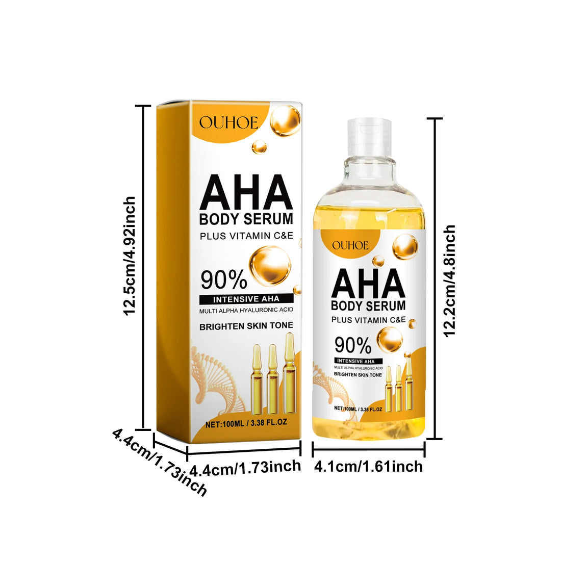 AHA Body Serum Moisturizing Brightening Spots Eraser Corrector Shrink Pore Repair Lighten Body Face Skin Hydrating Face Serum