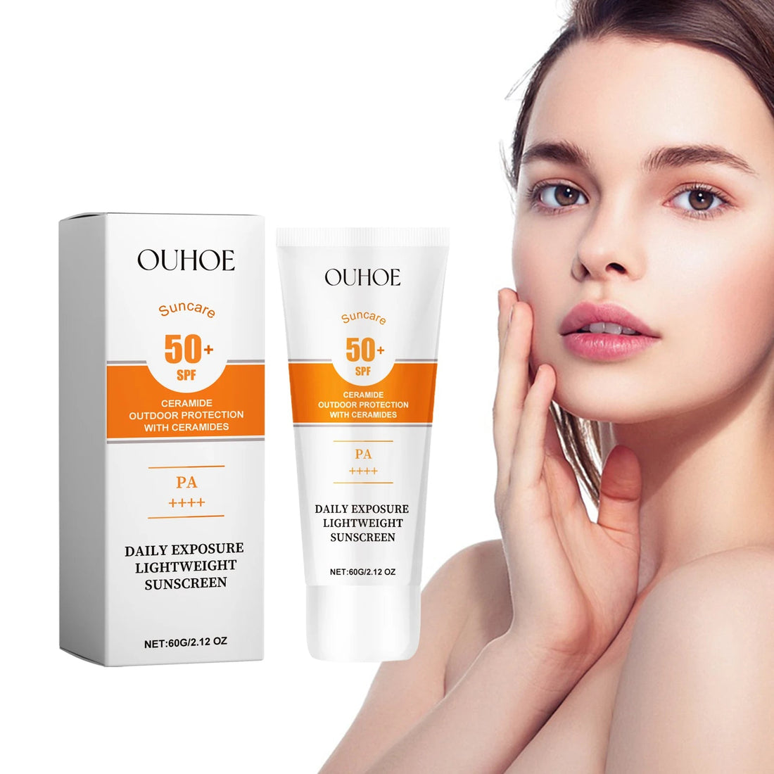 Protective cream Sunscreen SPF50+ Anti Sun Solar Blocker Waterproof Moisturizing Soothing Sensitive Repair Facial Body Sunblock Halalzen