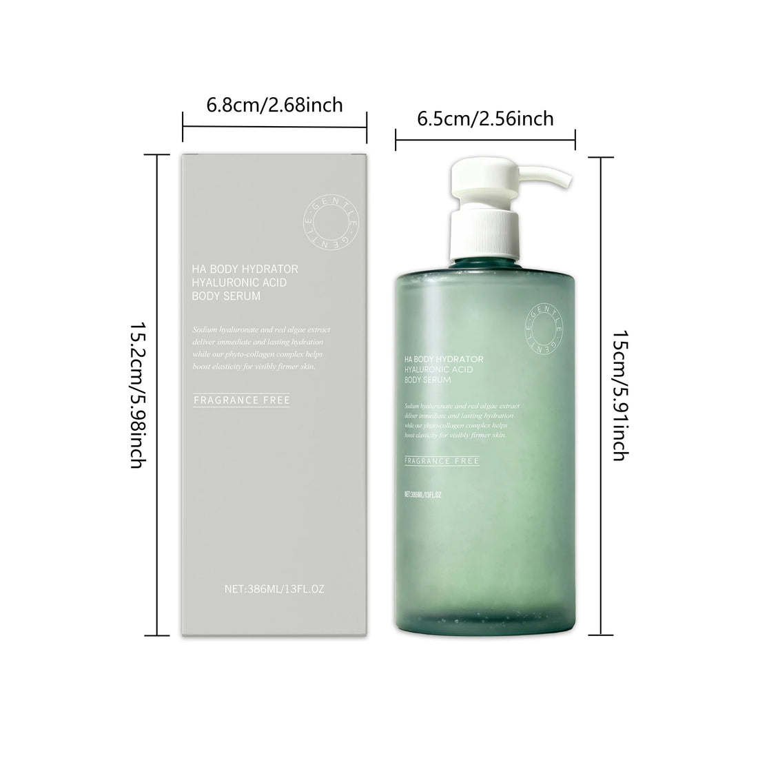 Hyaluronic Acid Body Serum Deep Hydrating Body Lotion for Smoother Plumper Looking Skin Lightweight Fast-Absorbing Body Care