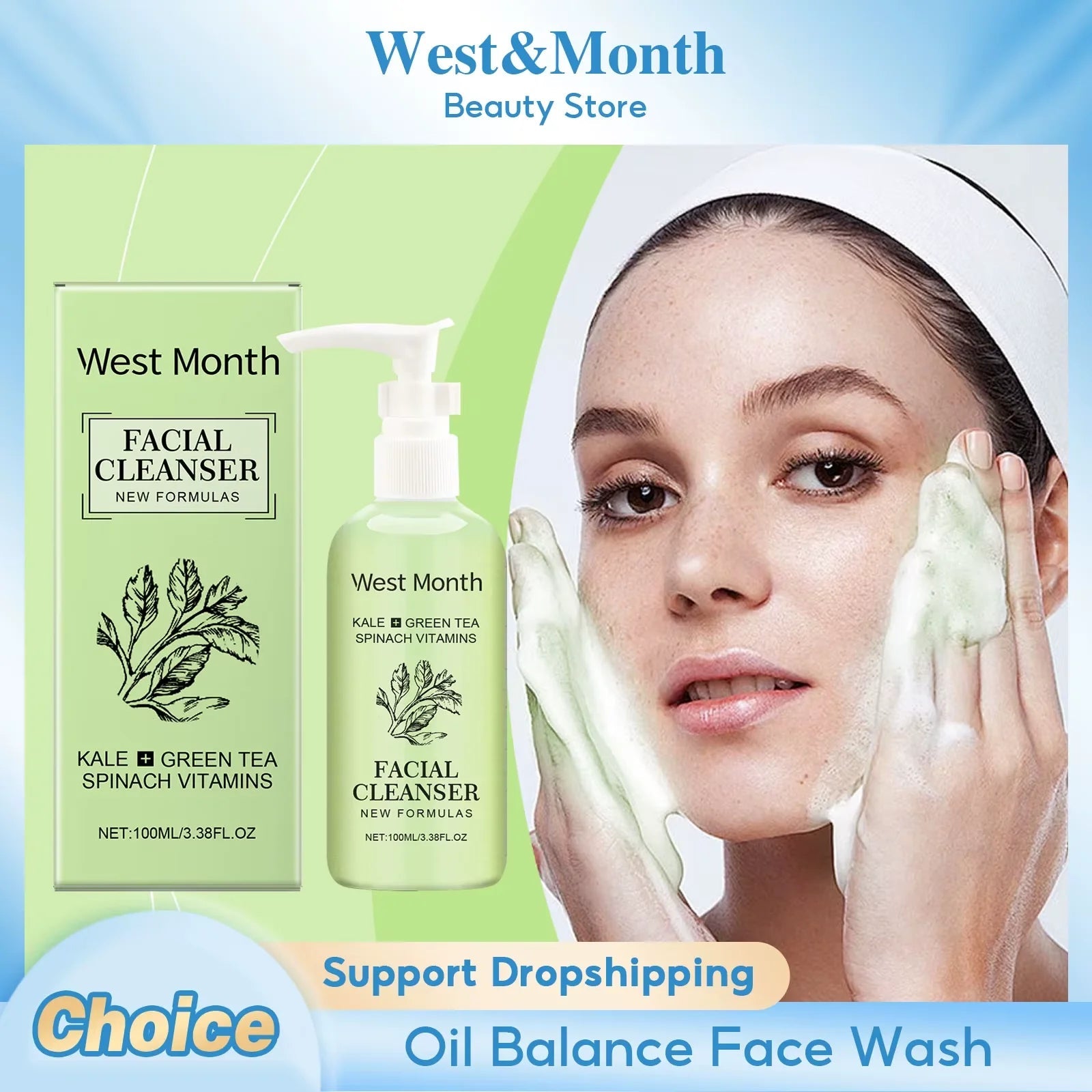 Moisturizing Face Wash Gentle Cleansing Oil Control Soothing Rejuvenation Brightening Blackhead Removal Rich Foam Face Cleanser Halalzen