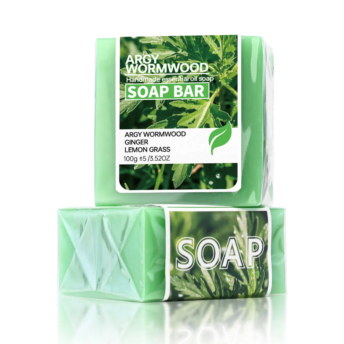 Wormwood herb essential oil soap, natural organic wormwood extract essence, facial cleansing soap, brighten skin color, nourish Halalzen