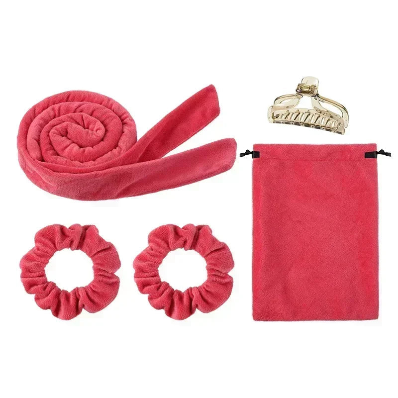 Heatless Curling Rod Headband No Heat Hair Curlers Ribbon Lazy Hair Rollers Silk Curls Sleeping Soft Headband Hair Styling Tools Halalzen