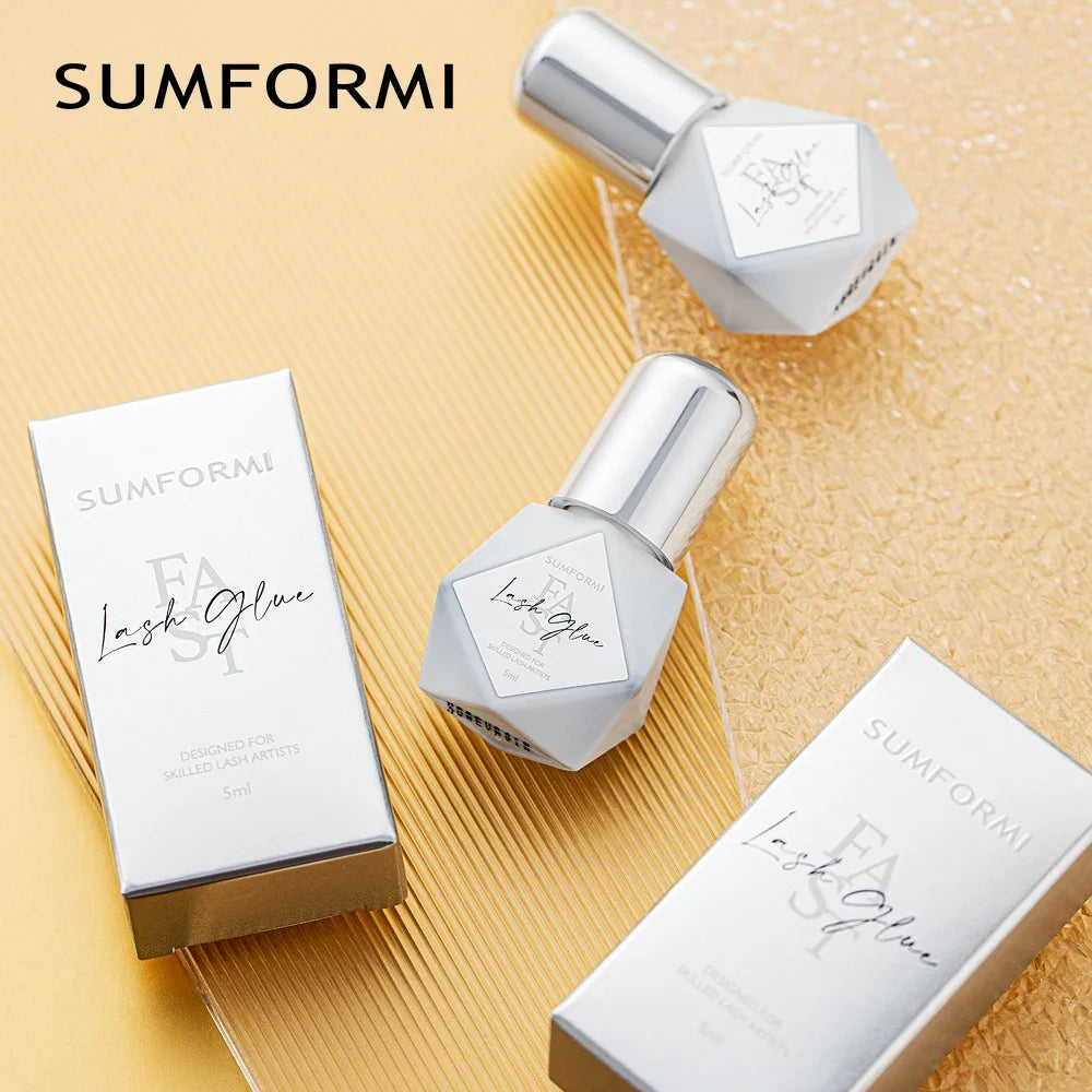 SUMFORMI 10PCS False Eyelash Extensions Glue 0.3S Fast Dry Waterproof Thin Lash Eyelashes Adhesive Bonder Wholesale Makeup Tools