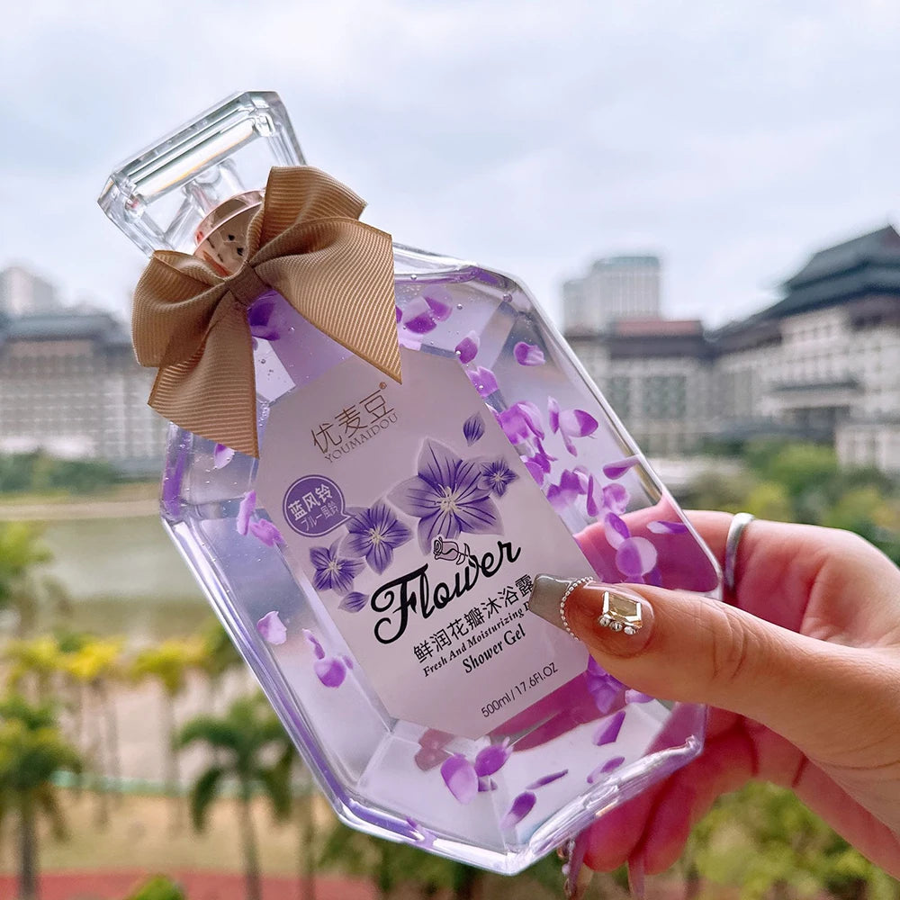 500ml Sakura Jasmine Petal Essential Oil Shower Gel Deep Cleansing Long lasting Fragrance Moisturizing Aromatic Body Care Bath Halalzen