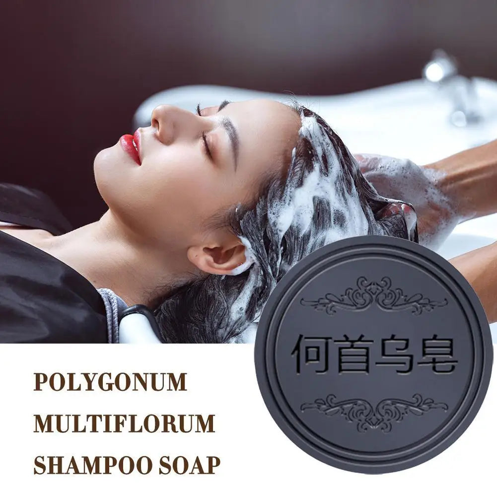 1-5pcs Hair Darkening Shampoo Soap Bar Polygonum Multiflorum Shampoo Soap White Hair Color To Black Hair Nourishing Shampoo Soap