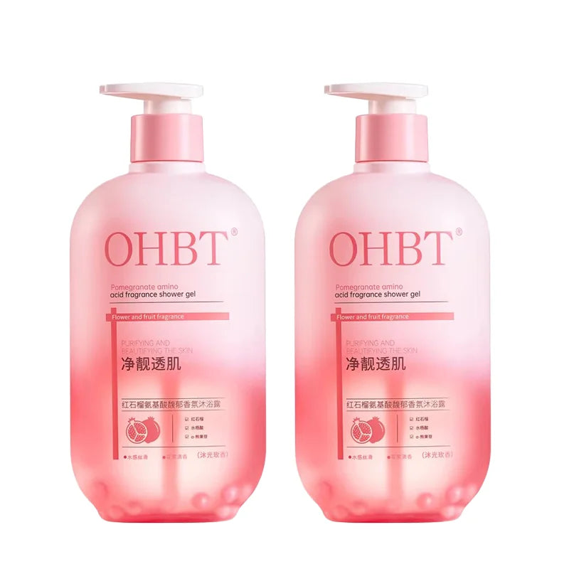 OHBT 500ml Pomegranate Salicylic Acid Shower Gel, Gentle Cleansing Nourish Body Wash, Fragrance Moisturizing Bath Lotion Gel Halalzen