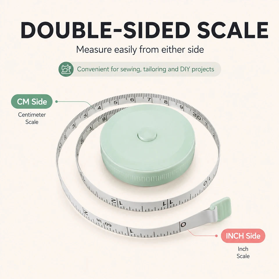 1.5/2M Soft Tape Measure Double Scale Body Sewing Flexible Measurement Ruler For Body Measuring Tools Tailor Craft 60/79Inch