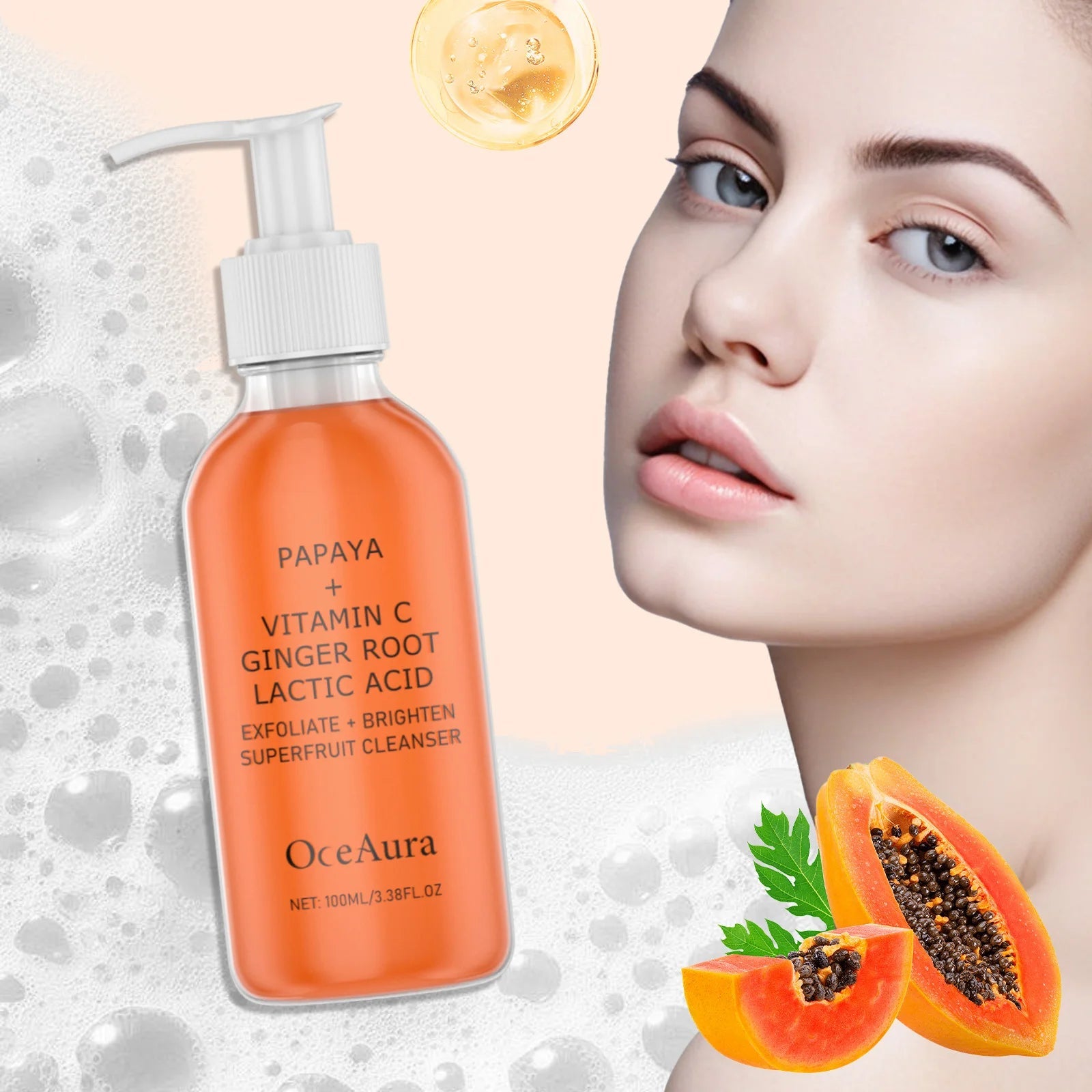 Papaya Face Wash Deep Exfoliating Oil Control Prevents Acne & Blackheads Brightening Pore Minimizing Cleanser For All Skin Types Halalzen