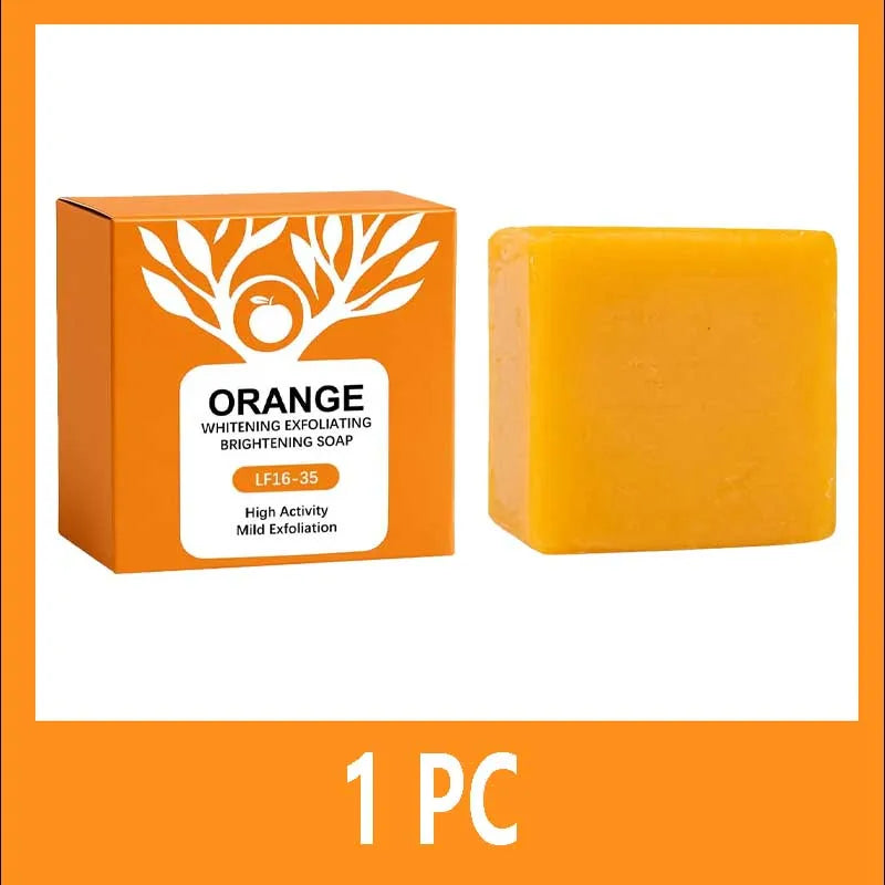 100g Orange Enzymes Mild Exfoliating Brightening Soap Bar,Face Body Gentle Cleansing Hydrating Moisturizing,Smooth Tender Skin Halalzen