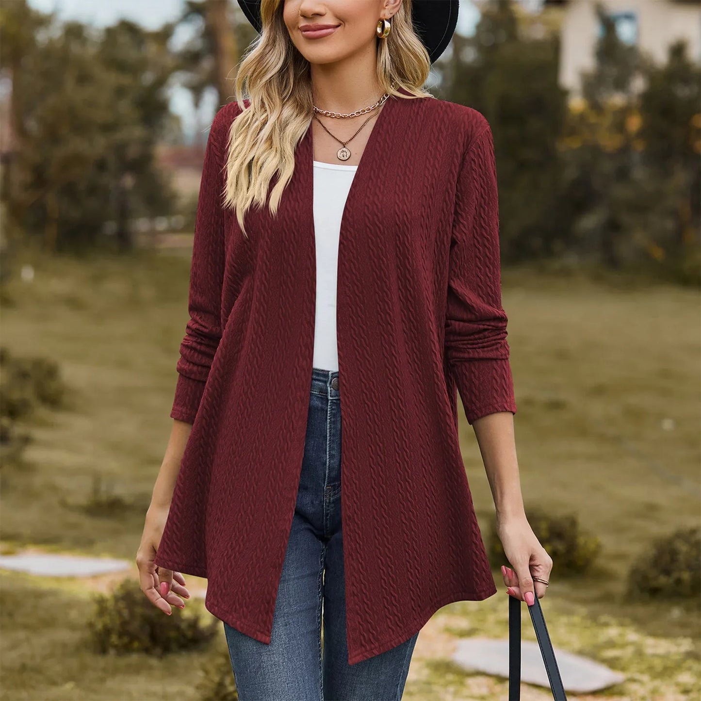 Women'S Fashion Solid Color Long Sleeve Loose Cardigan Jacket Elegant Womens Jackets Chamarra De Piel Mujer ﻿가을자켓 Chaqueta Mujer