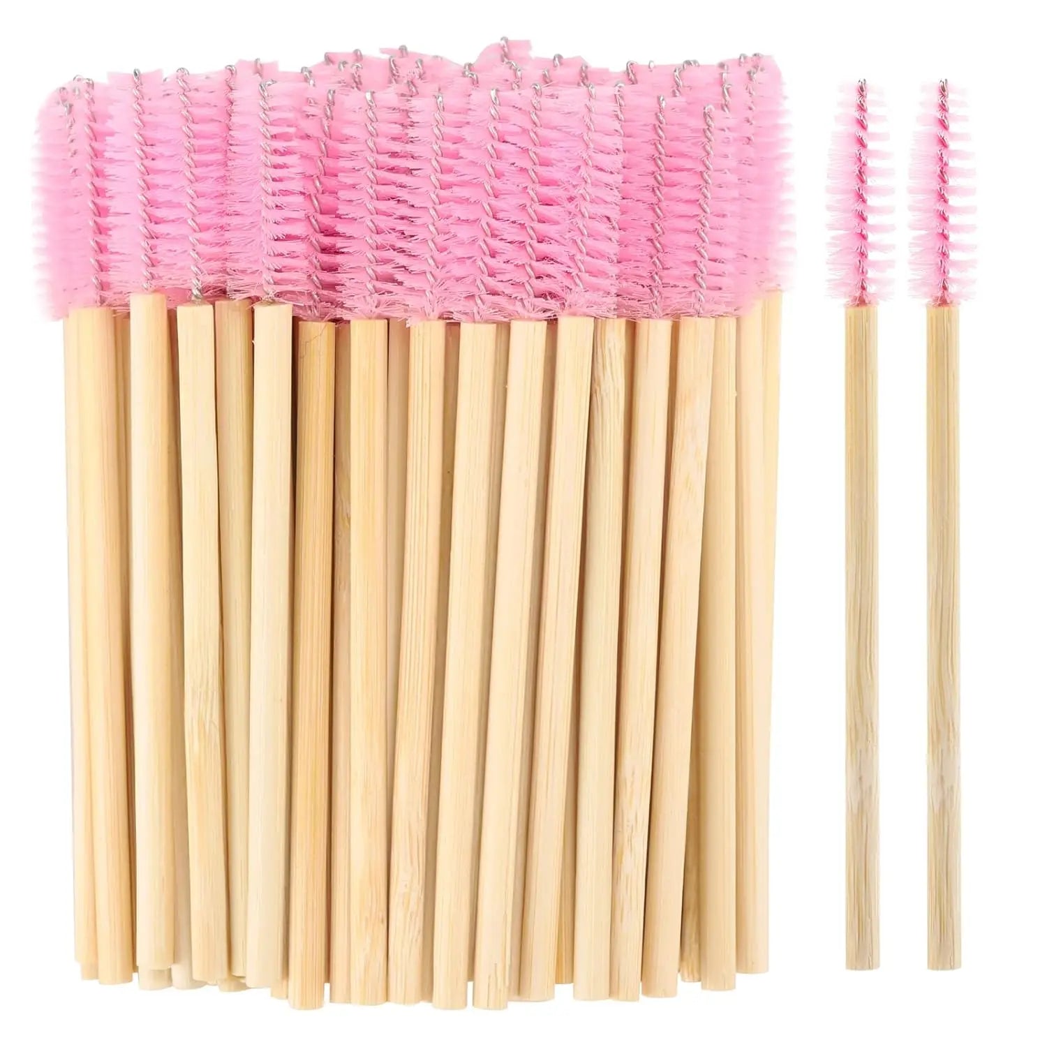 50/100/300pcs Eyebrow Eyelash Brushes Wooden Eyelash Spoolies Mascara Wands Lip Applicator for Eyelash Extension Makeup Tool