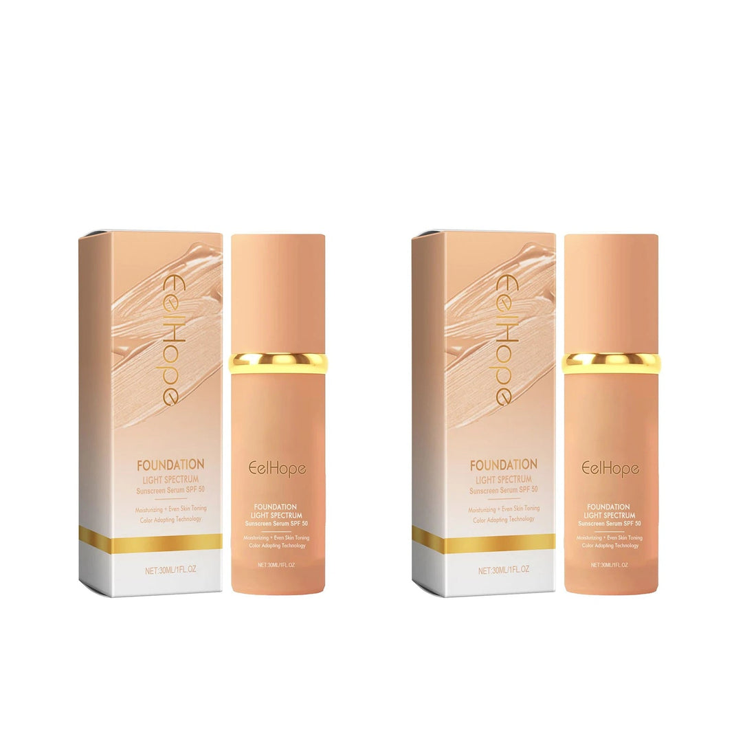 4-in-1 Foundation Liquid Makeup Hydrate Full Coverage Concealer Spf 50 Light Spectrum Sunscreen Serum Repair Moisturizing Primer Halalzen