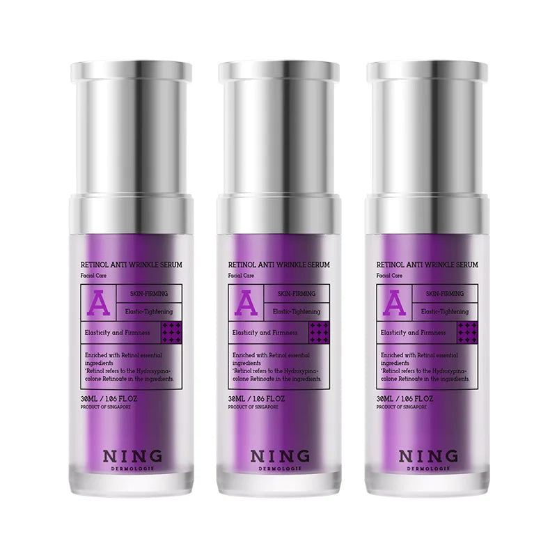 NING Retinol Anti-Aging Serum 30ml x 3 – Starter-Friendly Night Essence for Wrinkle Repair, Firming & Youthful Glow Halalzen