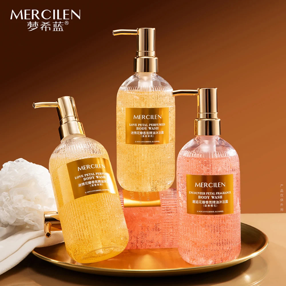 500ml Sakura Jasmine Petal Essential Oil Shower Gel Deep Cleansing Long lasting Fragrance Moisturizing Aromatic Body Care Bath Halalzen