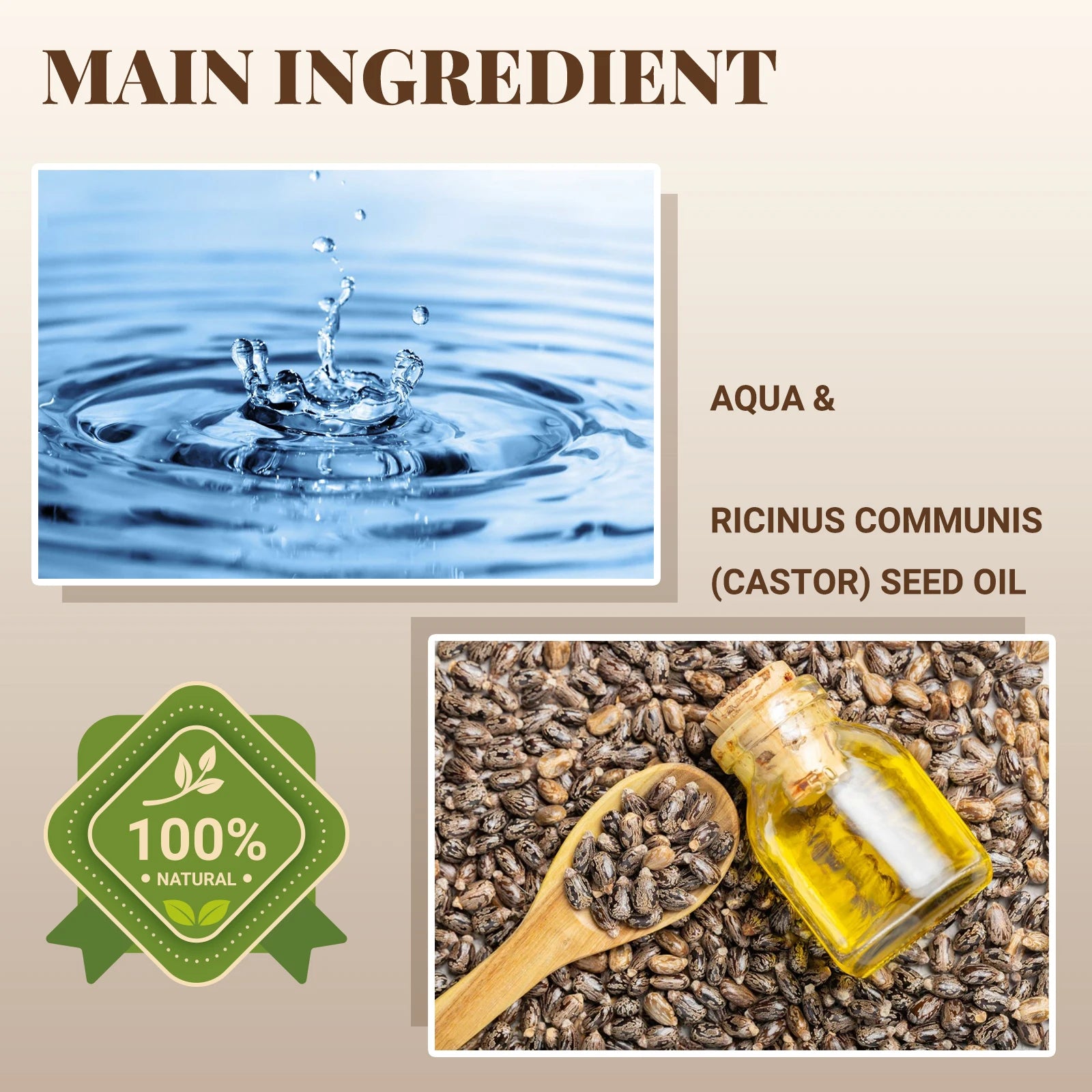 100% Pure Castor Oil 200ml - For Hair Growth, Eyelashes & Eyebrows, Moisturizing Treatment to Strengthen & Repair Split Ends