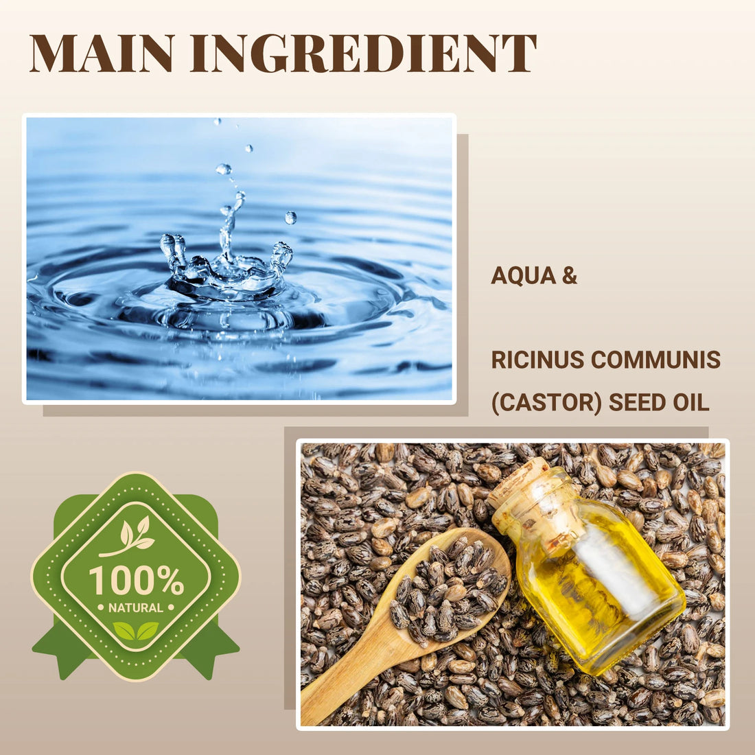 100% Pure Castor Oil 200ml - For Hair Growth, Eyelashes & Eyebrows, Moisturizing Treatment to Strengthen & Repair Split Ends