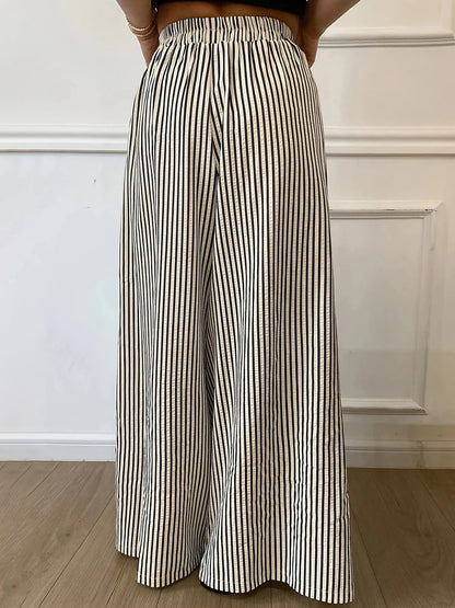 Women s Boho Chic Floral Print Wide Leg Palazzo Pants High Waist Loose Fit Trousers with Pockets and Belt Detail