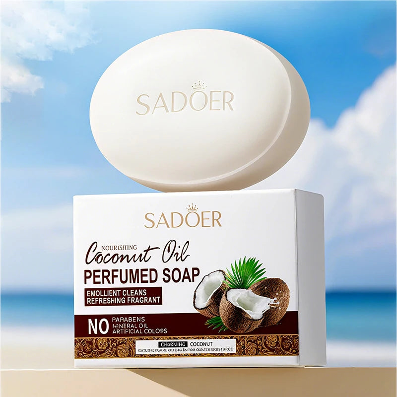 SADOER Coconut Facial Soap  Whitening Moisturizing Deep Cleansing Body Face Wash Foam Facial Cleanser Handmade Soap Skin Care Halalzen
