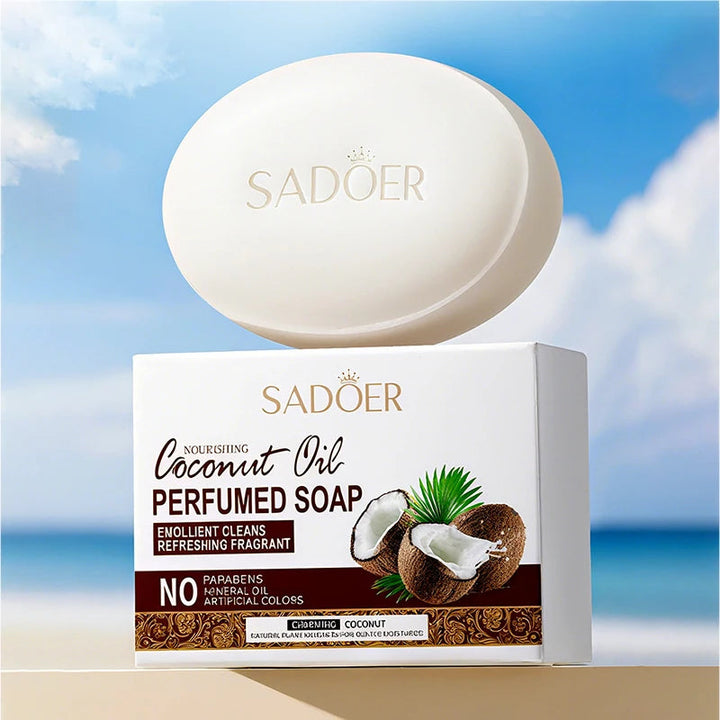 SADOER Coconut Facial Soap  Whitening Moisturizing Deep Cleansing Body Face Wash Foam Facial Cleanser Handmade Soap Skin Care Halalzen