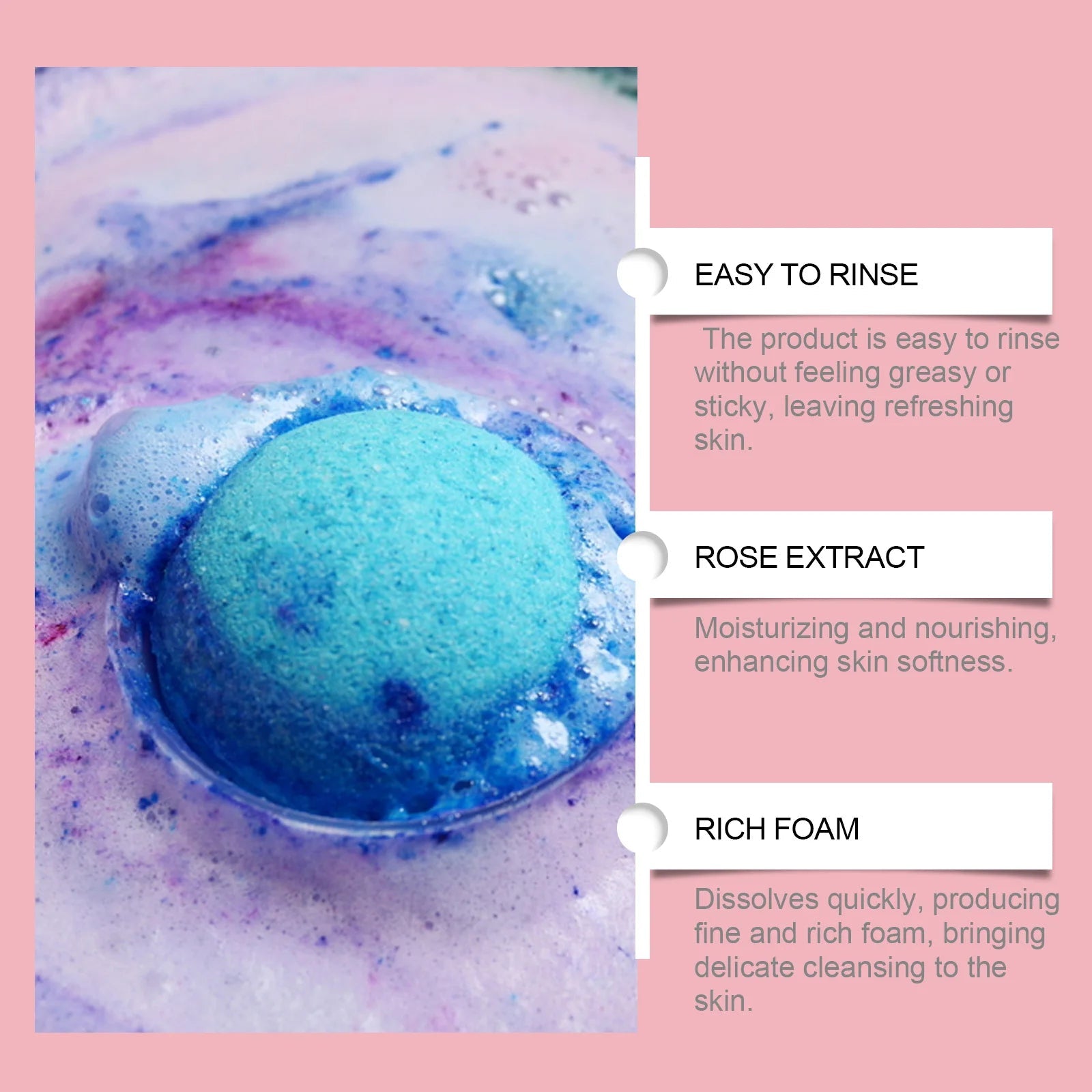 Bath Bomb Lasting Fragrance Aromatherapy Floral Scent Exfoliating Moisture Body Wash Cleansing Spa Salt Ball Bubble Bombs Shower Halalzen