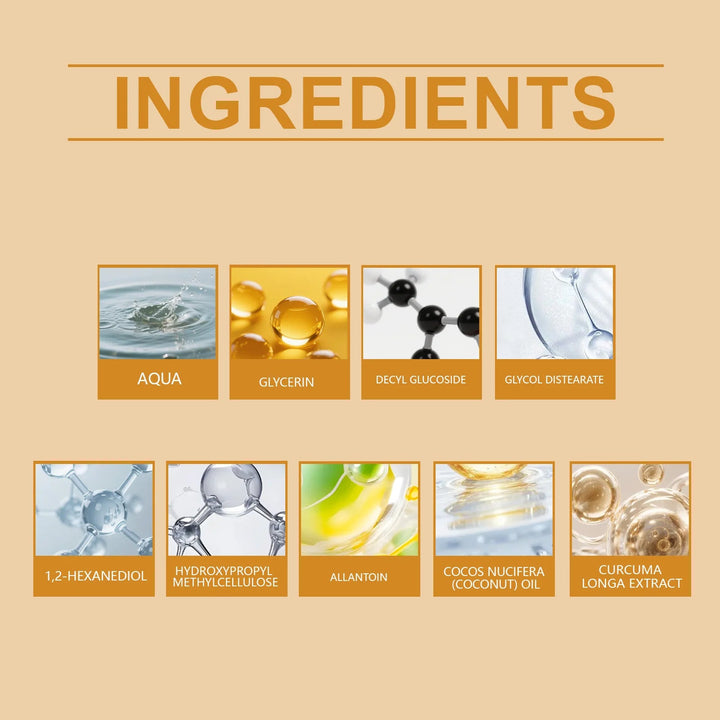 Turmeric Cleanser Moisturize Facial Brightening Skin Tone Daily Face Wash Foam Skincare Deep Clean Blackhead Removal Oil Control Halalzen