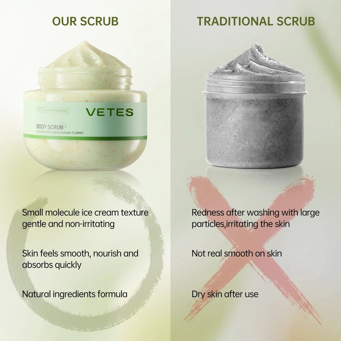 VETES 250g Body Scrub Avocado Scent Remover Dead Skin Soothing Glowing Exfoliation Scrub Wash Body Care Nourishing Luster Skin Halalzen