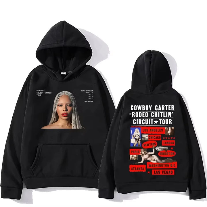 New Hoodie Denim Carter Tour 2025 Street Wear Men's and Women's Wear Unisex Casual Sweatshirt Pattern Y2K Jumper Hoodie