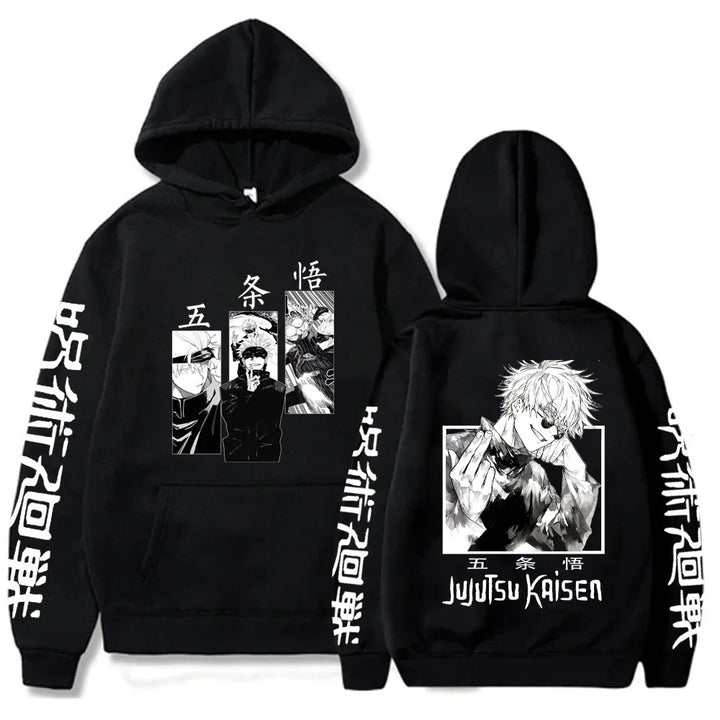 Japan Anime Jujutsu Kaisen Men Women Hoodies Satoru Gojo Loose Sweatshirt Unisex Autumn Warm Casual Streetwear