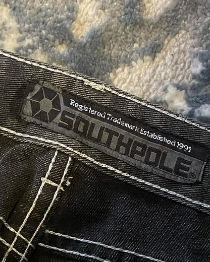 Y2K Street New Skull Embroidered Jeans American Fashion Trendy Retro Pants Men Hip Hop Gothic Harajuku Punk Loose Wide Leg Pants