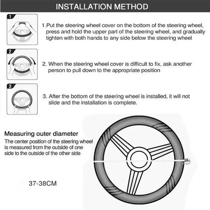 Car Steering Wheel Cover Skidproof Auto Steering- Wheel Cover Anti-Slip Embossing Leather Car-styling Car Accessories