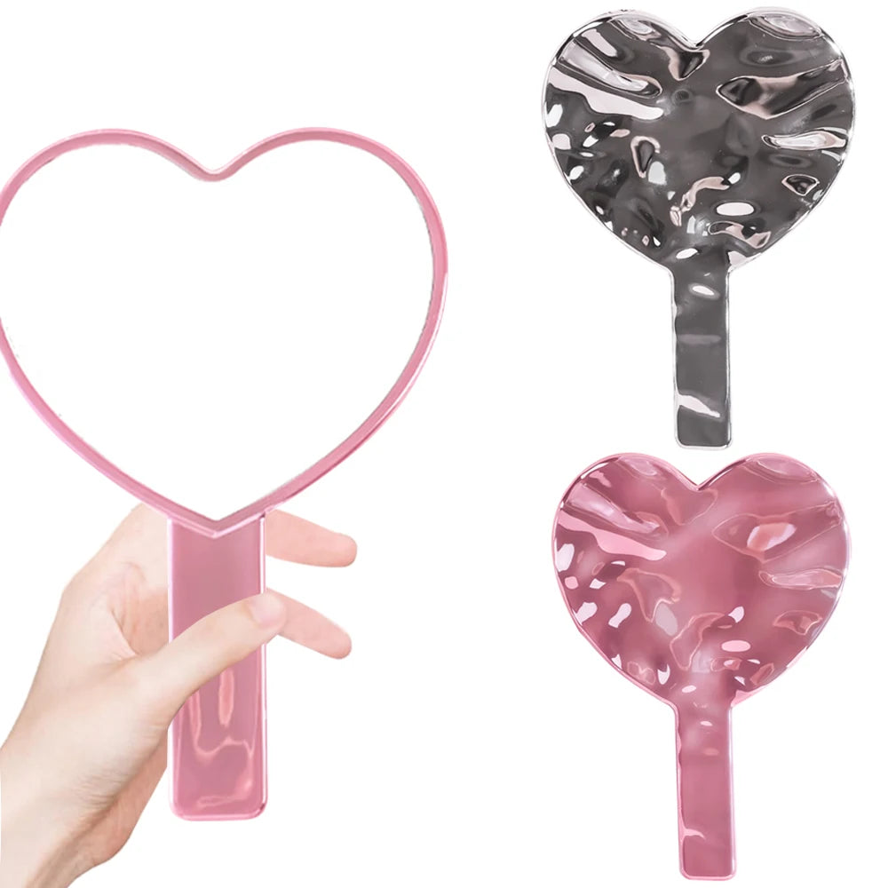 1pc Handheld Makeup Mirror Electroplate Mirror Portable Eyelash Extension Tool For Women Face Mirrors Beauty Accessories Halalzen