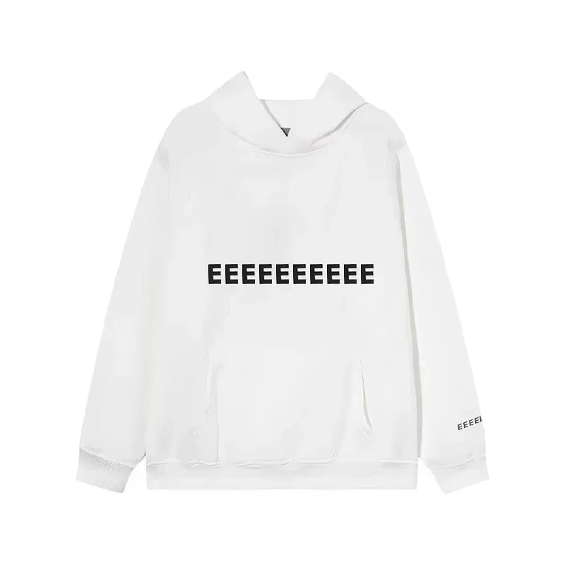 Classic Design Oversizied Hoodies with Tag Men's Cotton Casual Vintage Streetwear Women's Rubber Letter Logo Sweaters Tops Sets