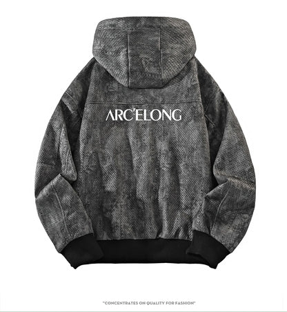 New High-quality Tie Dye Men's Multi Pocket Hooded Jacket For Spring and Autumn, Fashionable Casual Sports Commuting Top M-8XL