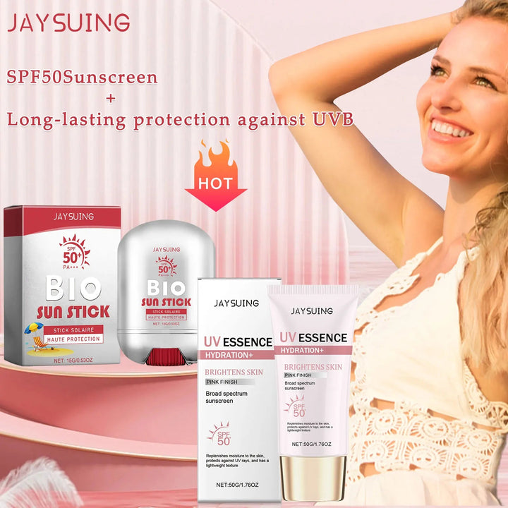 Spf 50+ Sunscreen Stick Hydrating Oil Free Anti Sun UV Protection Natural Sunblock Isolation Cream Mild Face Body Moisturizer Halalzen