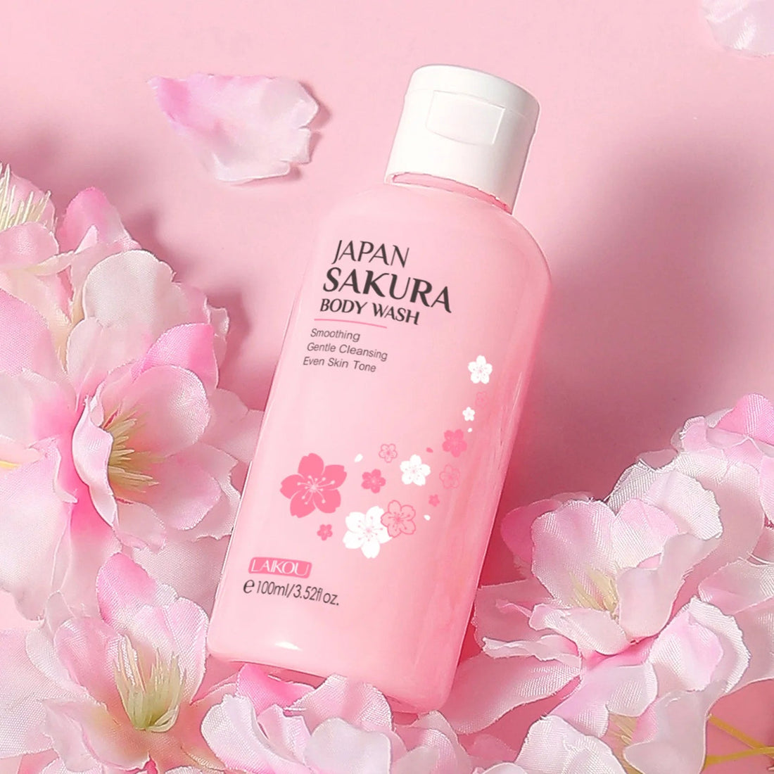 LAIKOU Sakura Shower Gel Long Moisturizing Smooth Long Lasting Fragrance Gentle Foam Body Cleansing Bath Product 100ml Halalzen