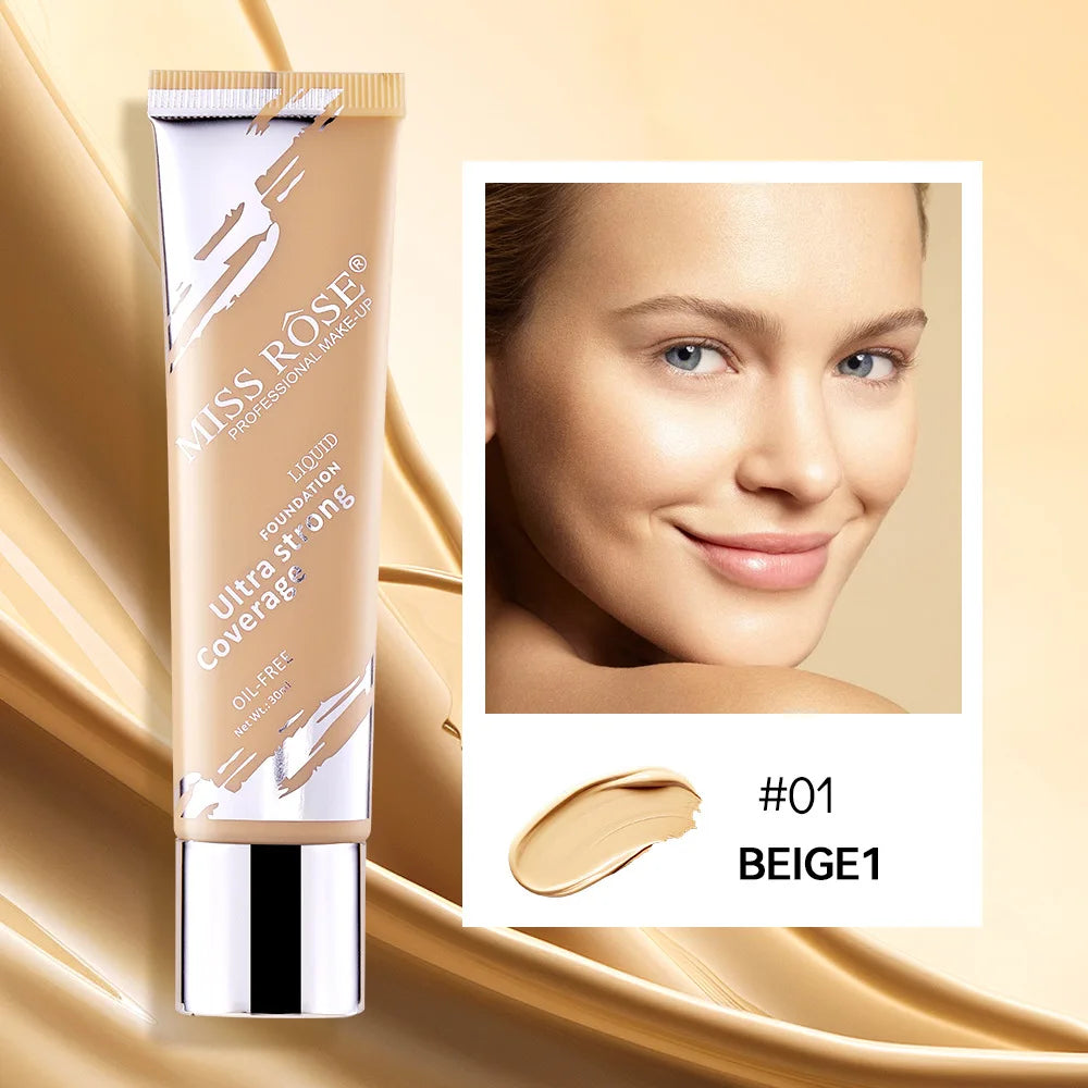 Oil‑control LongLasting Foundation Cream Natural Buildable Coverage Concealer Makeup Base Sweat Proof Non‑fading Facial Cosmetic