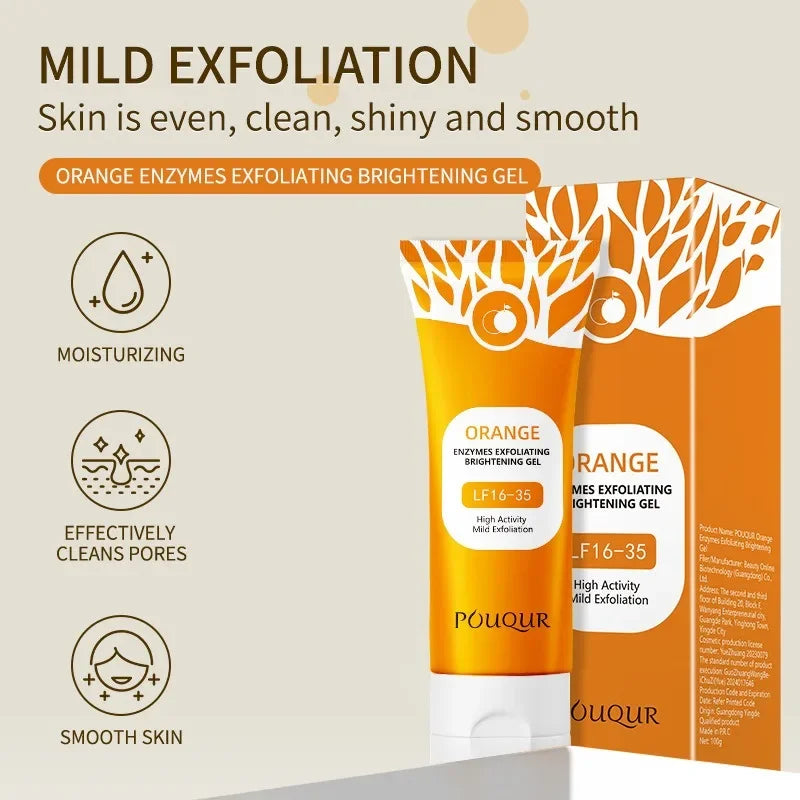 100g Orange Facial Exfoliate Gel For Deep Moisturizing Pore Cleansing Gentle Facial Scrub Body Cleansing Gel Dead Skin Remover Halalzen