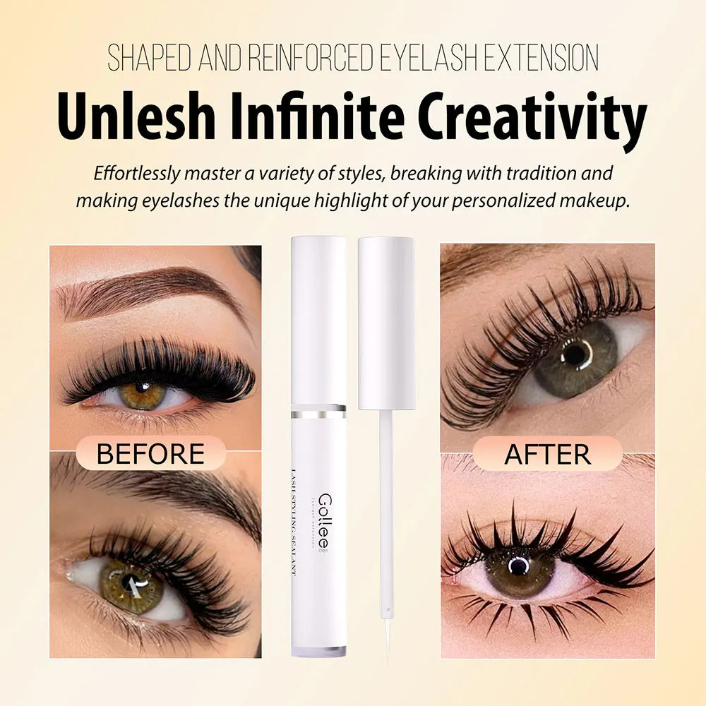 Gollee Lash Styling Sealant 10ml Fast Drying Soft Brush Eyelashes Styling Gel Non-White Residue for Salon Household Makeup Tools
