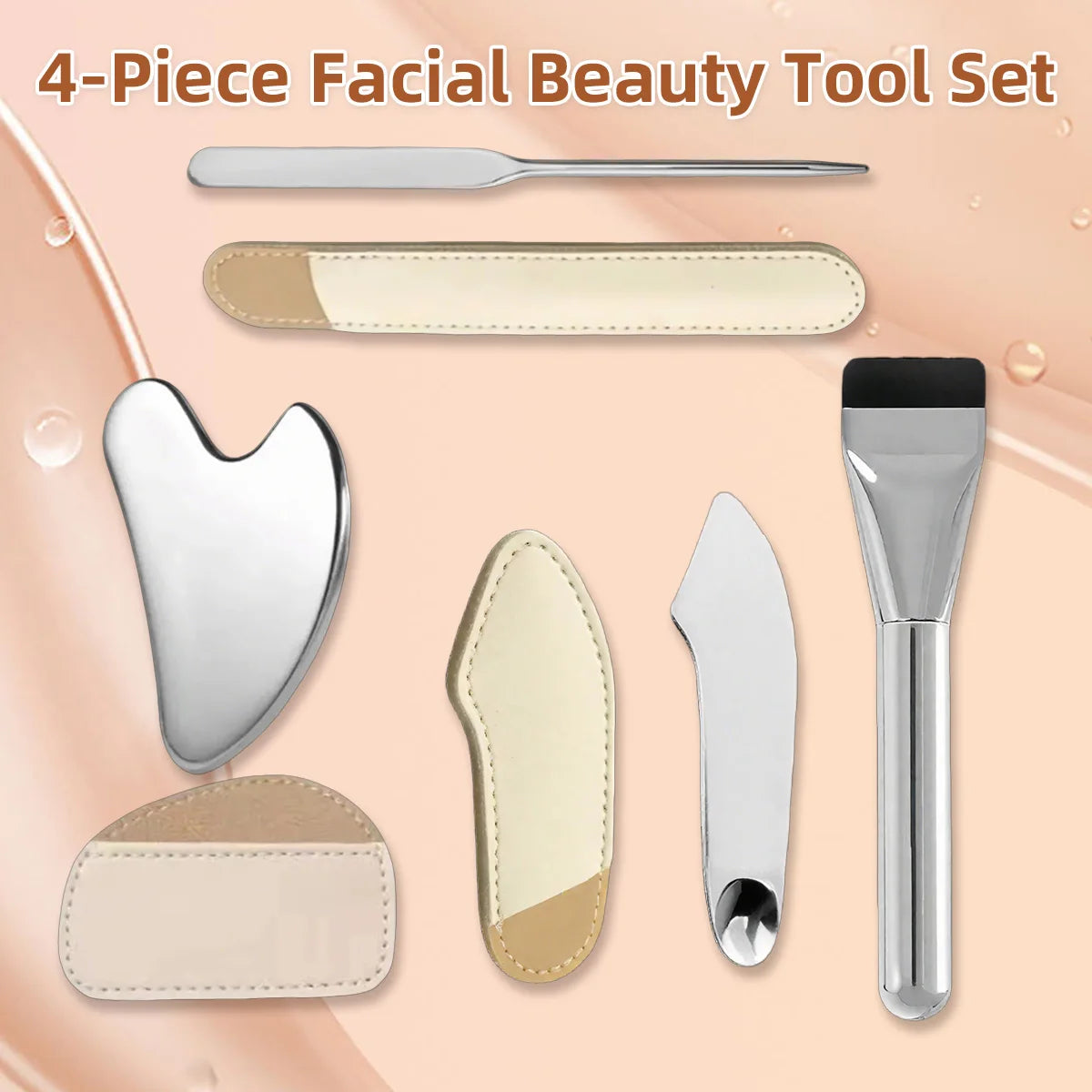 Stainless Steel Makeup Spatula and Mixing Stick Set Foundation Brush Eyeshadow Cream Pigment Mixing Tools a Dedicated Makeup Set