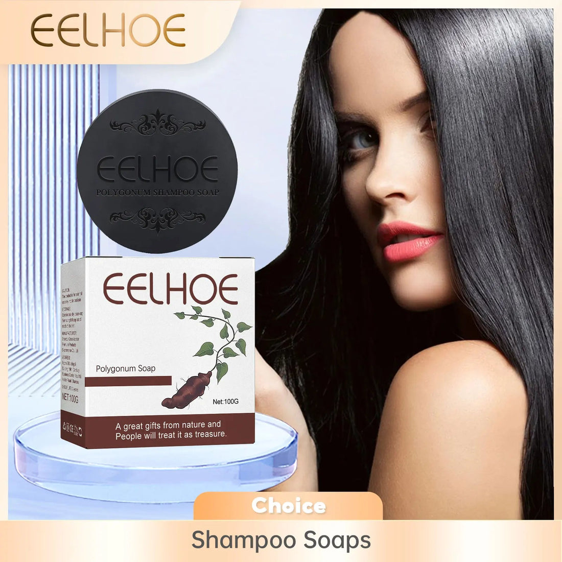 EELHOE Polygonum Multiflorum Shampoo Soaps Deep Cleaning Hair Moisturizing Care Cover Gray Hair Dye Ginseng Extract Shampoo Soap Halalzen