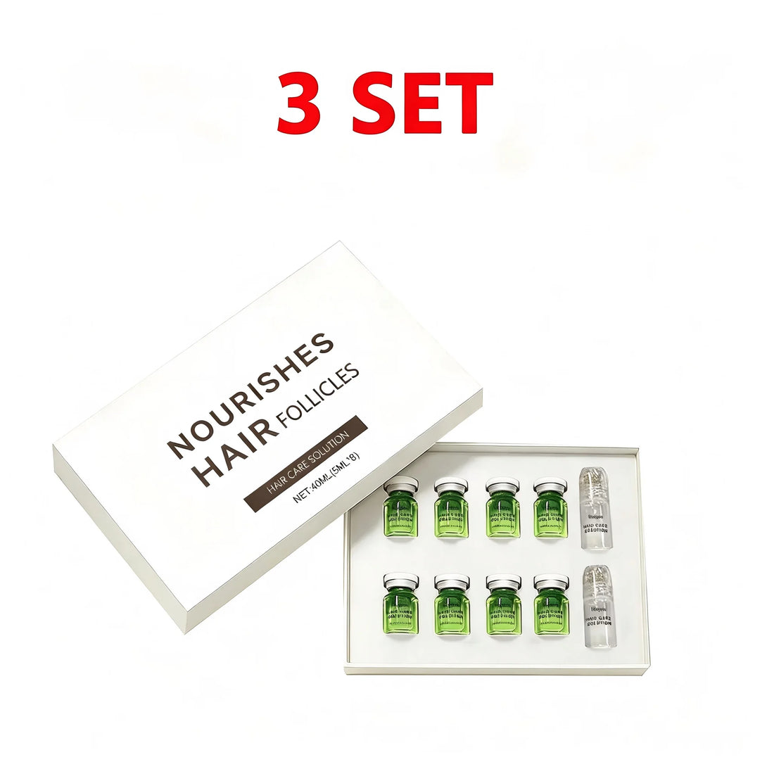 0.25mm Scalp Micro‑Needle Roller Set with 8×5ml Ampoules Nourish Follicles Reduce Loss & Breakage Boost Scalp Density