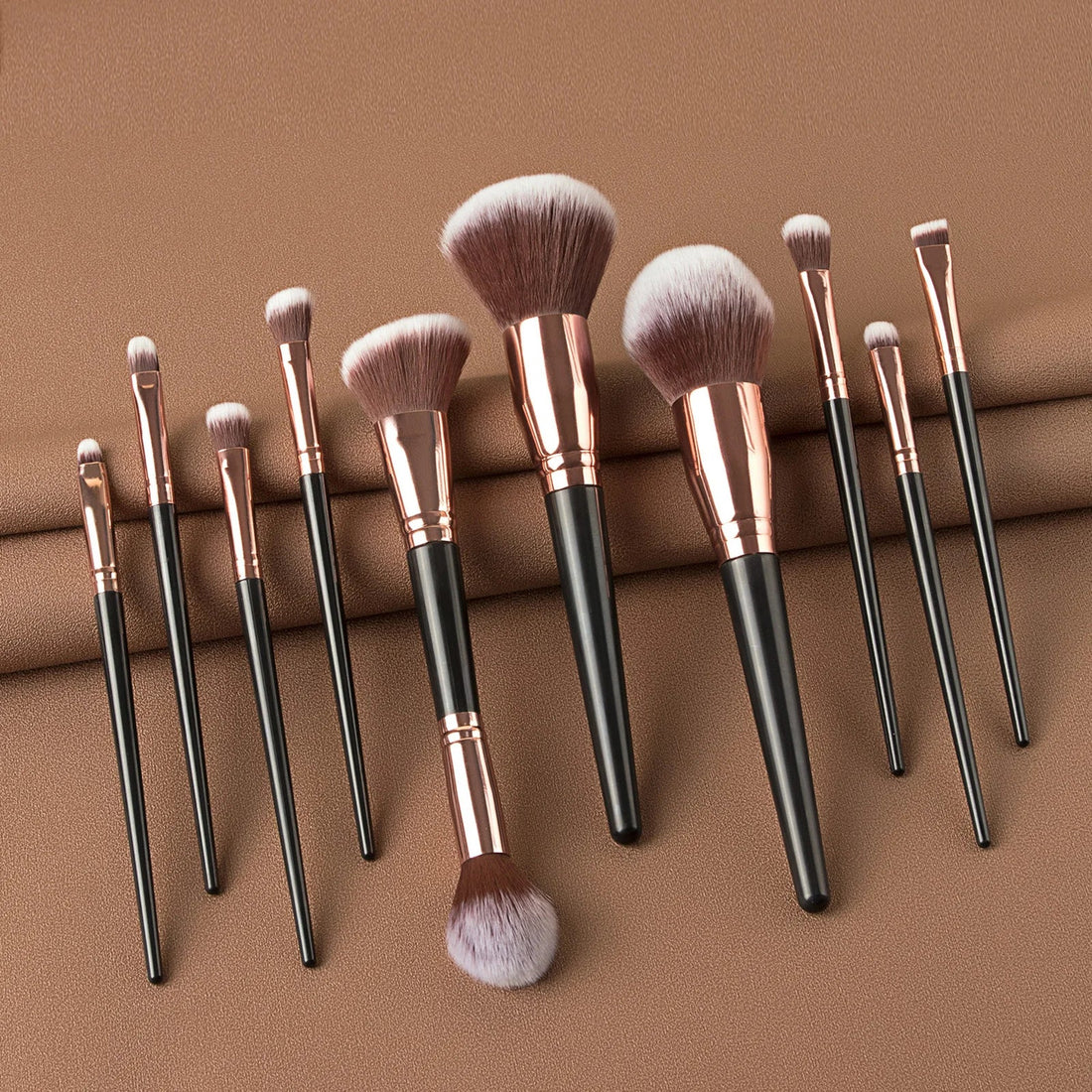 10/15pcs Black Makeup Brush Sets Professional Natural Fiber Hair Brush Foundation Kakubi Contour Eyeshadow Blending Beauty Tool Halalzen