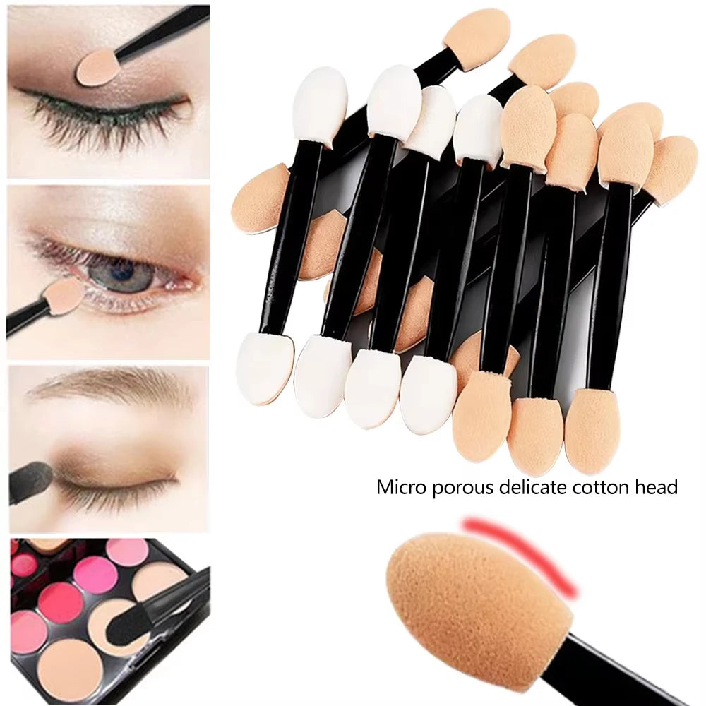 10/30/300pcs Double Ended Eyeshadow Brush Eyeshadow Applicators 6.2cm Makeup Sponge Brushes For Women Cosmetic Beauty Tool Halalzen