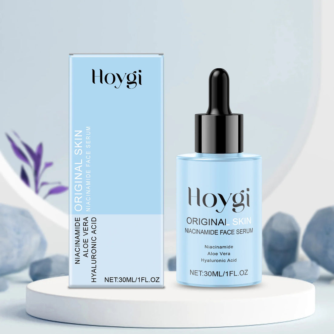 Ship From US Niacinamide Face Serum 30ml Anti Wrinkle Serum Aloe Vera Hydrating Brightening Skin Care For Women Sensitive Skin Dropper Bottle