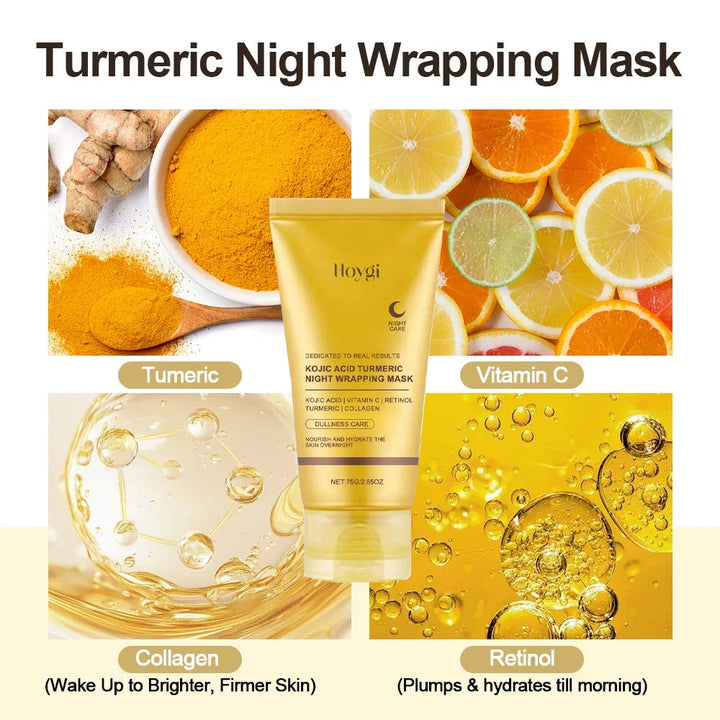 Turmeric Deep Collagen Mask Peel Off Mask Face Anti Wrinkle Lifting Korean Skin Care Masks Skin Firmnes For Nighttime Care Halalzen