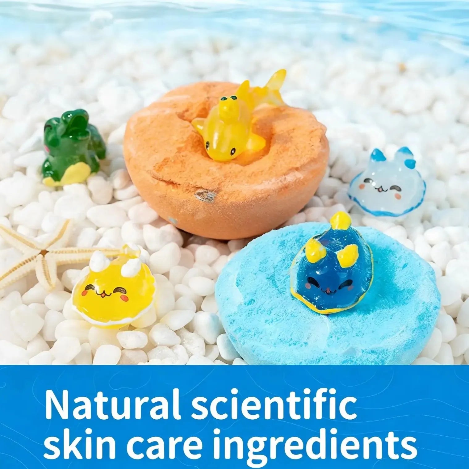 Kids Bath Bombs Hidden Surprise Colorful Rich Bubble kids Funny Relaxing Bath Toys Children Holiday Gift Set Ocean Bubble Bath Halalzen
