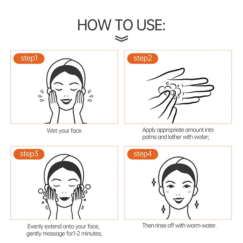 JoyPretty Vitamin C Facial Cleanser Oil Control Exfoliates Deep Cleaning Moisturizing Face Skin Care Cosmetics Halalzen