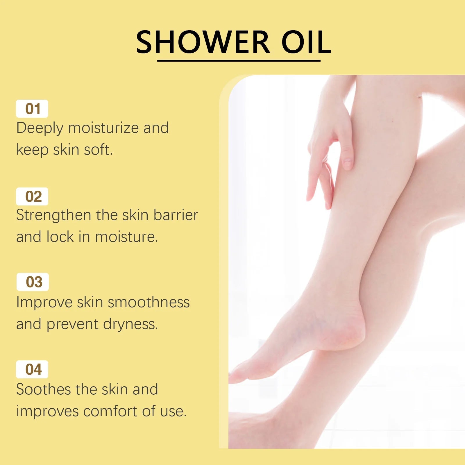 Shower Oil for Dry Skin Gentle Cleaning Soothe Tight Moisturizing Oil Control Fragrance Relaxing Body Scrub Nourishing Bath Oils Halalzen