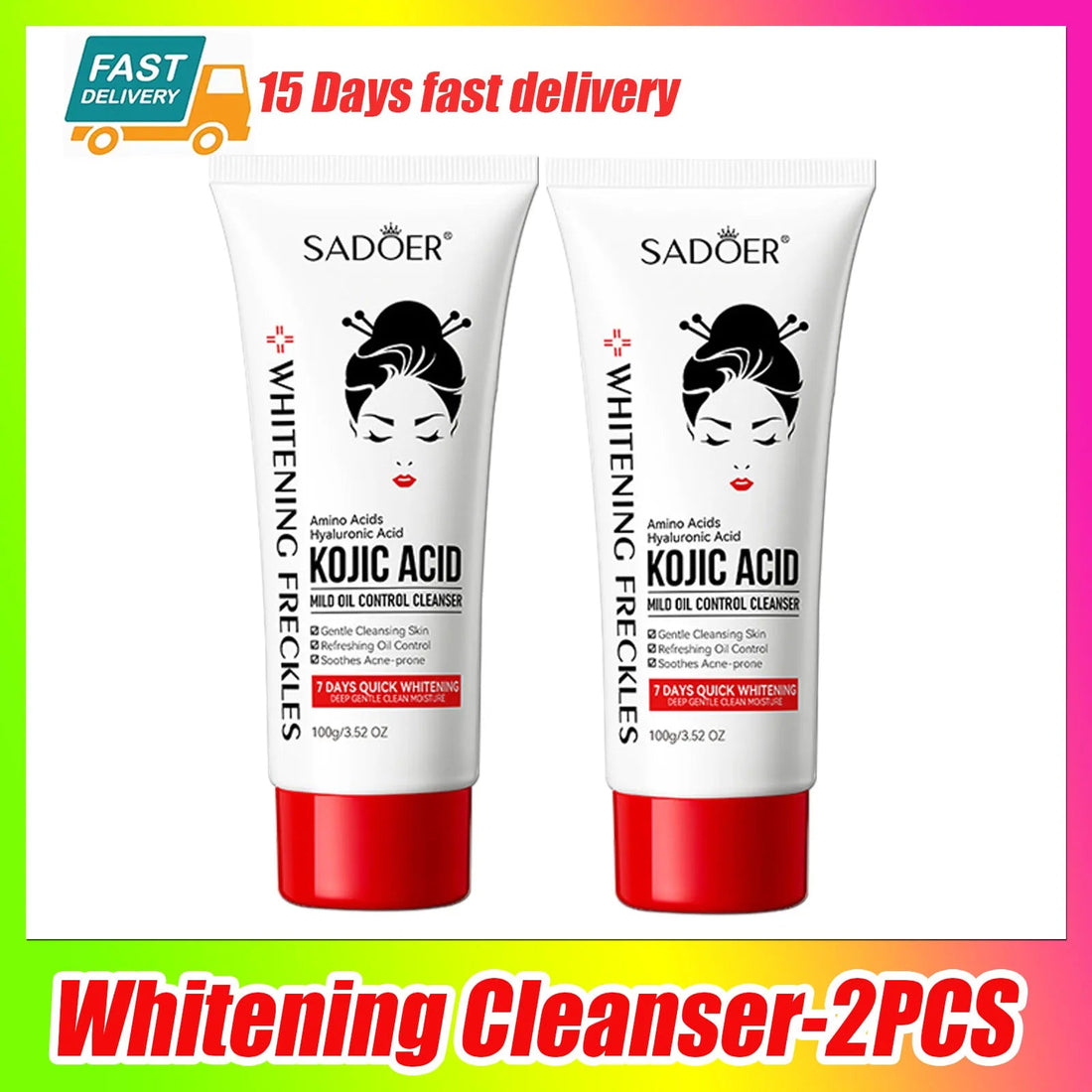 Kojic Acid Skin Care Facial Wash Mild Oil Control Deep Cleaning Moisturizing Cleansing Nonirritating Face Cleanser Face Wash Halalzen